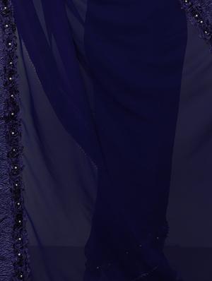 floral lace border saree with blouse - 15736657 - Standard Image - 2