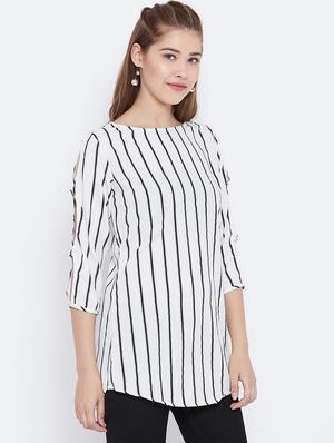 slit sleeved striped tunic - 15736679 - Standard Image - 2