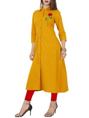 Embroidered a-line kurta - 15736764 - Standard Image - 2