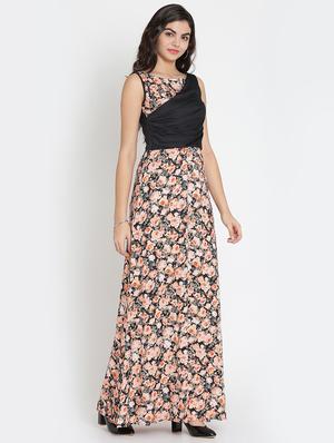 gathered detail floral maxi dress - 15736796 - Standard Image - 2