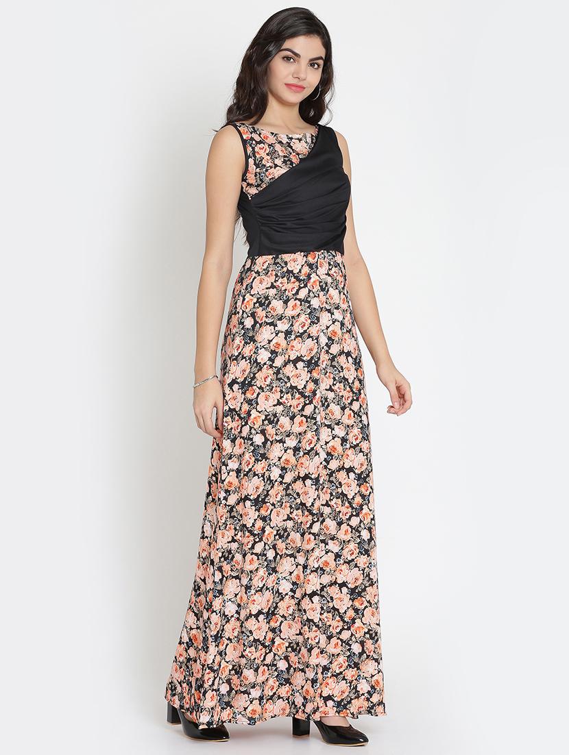 gathered detail floral maxi dress - 15736796 - Zoom Image - 2