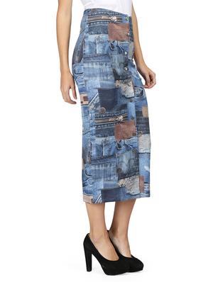 graphic print button up skirt - 15736799 - Standard Image - 2