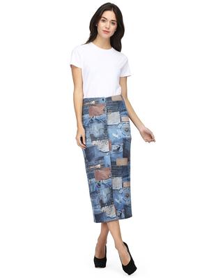 graphic print button up skirt - 15736799 - Standard Image - 5