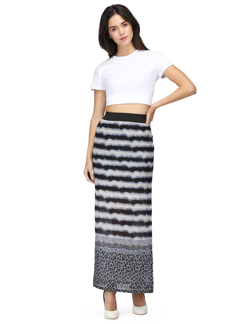 elasticated waist side slit skirt - 15736800 - Zoom Image - 5