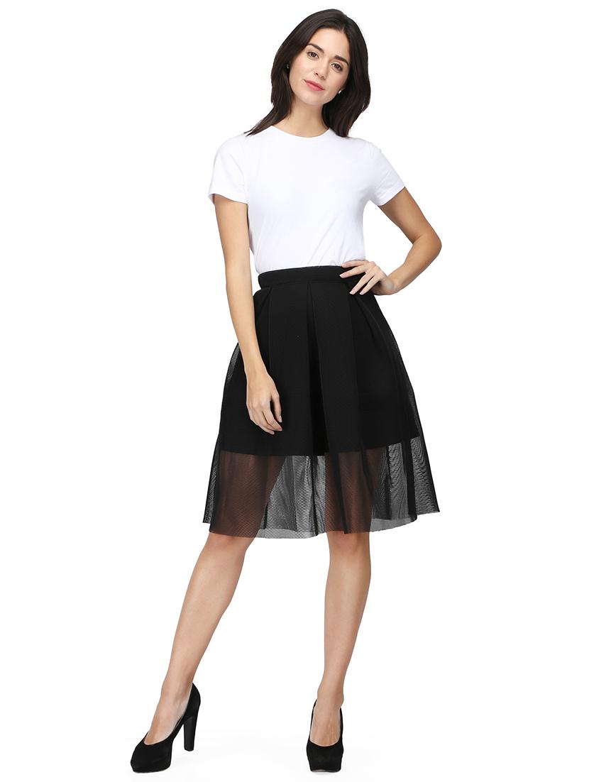 high rise pleated mesh skirt - 15736804 - Zoom Image - 5