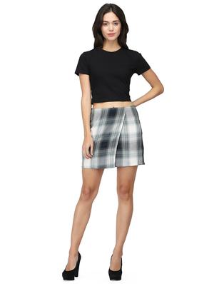 front overlap checkered skirt - 15736808 - Standard Image - 5
