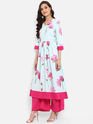 Digital print flared kurta - 15737011 - Standard Image - 2