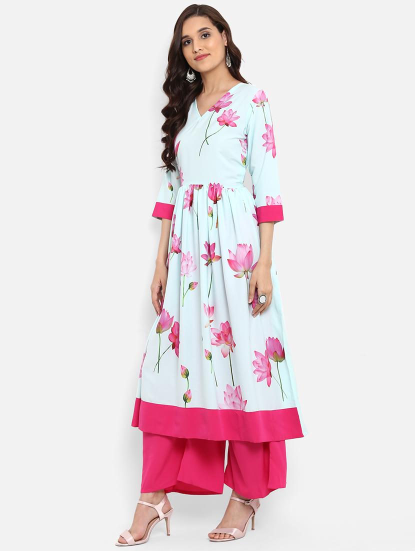 Digital print flared kurta - 15737011 - Zoom Image - 2