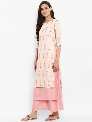 Layered foil print kurta - 15737014 - Standard Image - 2