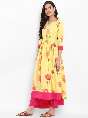 Digital print flared kurta - 15737015 - Standard Image - 2
