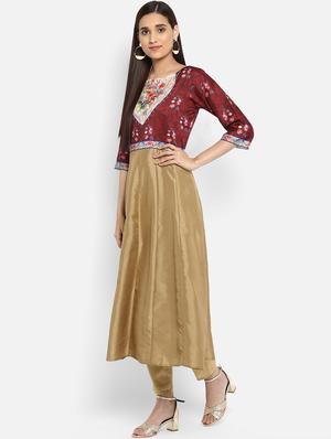 Anarkali printed kurta - 15737016 - Standard Image - 2