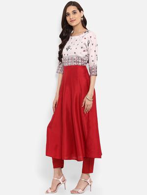 Anarkali floral print kurta - 15737018 - Standard Image - 2