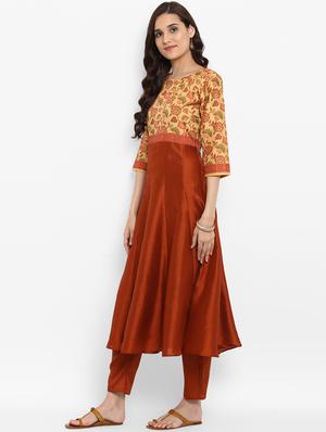 Anarkali floral print kurta - 15737019 - Standard Image - 2