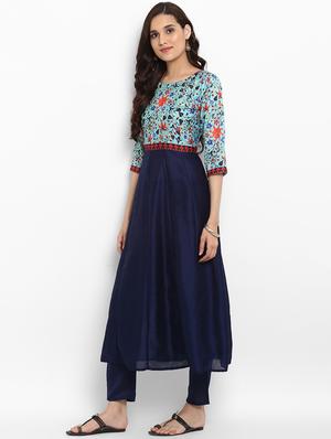 Anarkali printed yoke kurta - 15737021 - Standard Image - 2