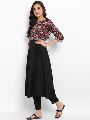 Anarkali printed yoke kurta - 15737022 - Standard Image - 2
