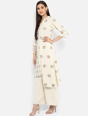 Asymmetric printed kurta - 15737028 - Standard Image - 2