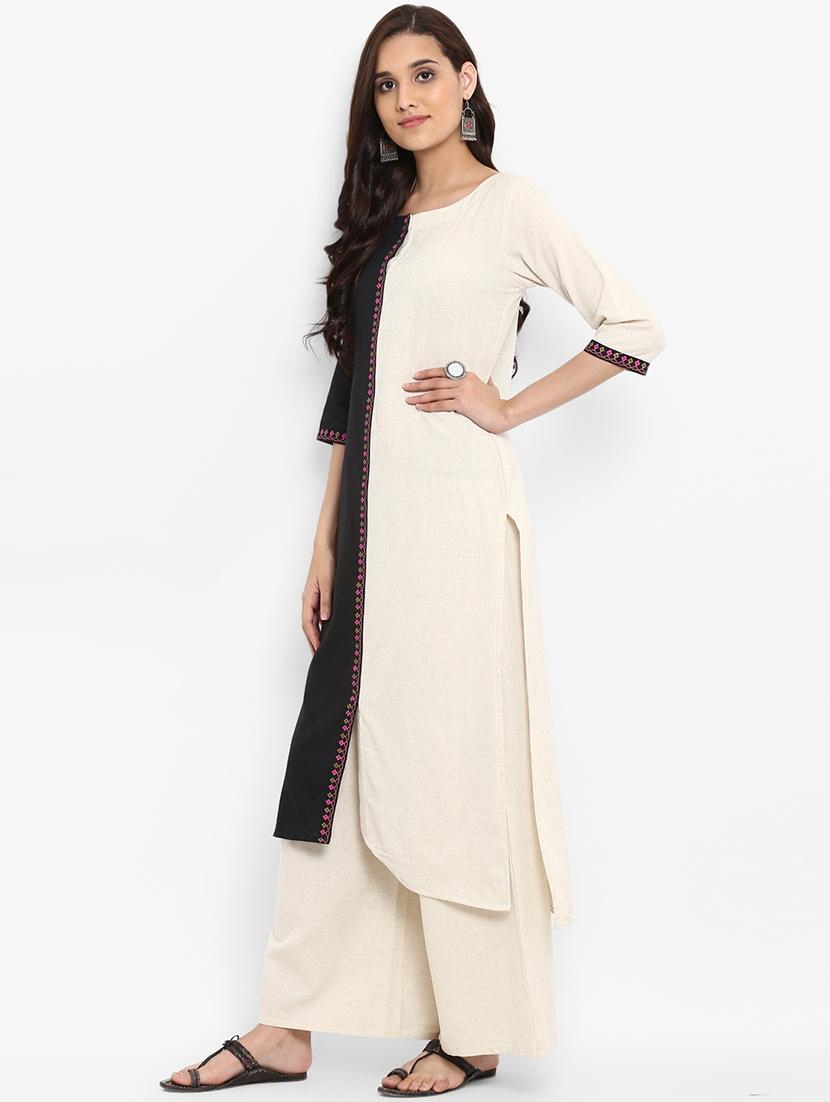 Color block straight kurta - 15737030 - Zoom Image - 2