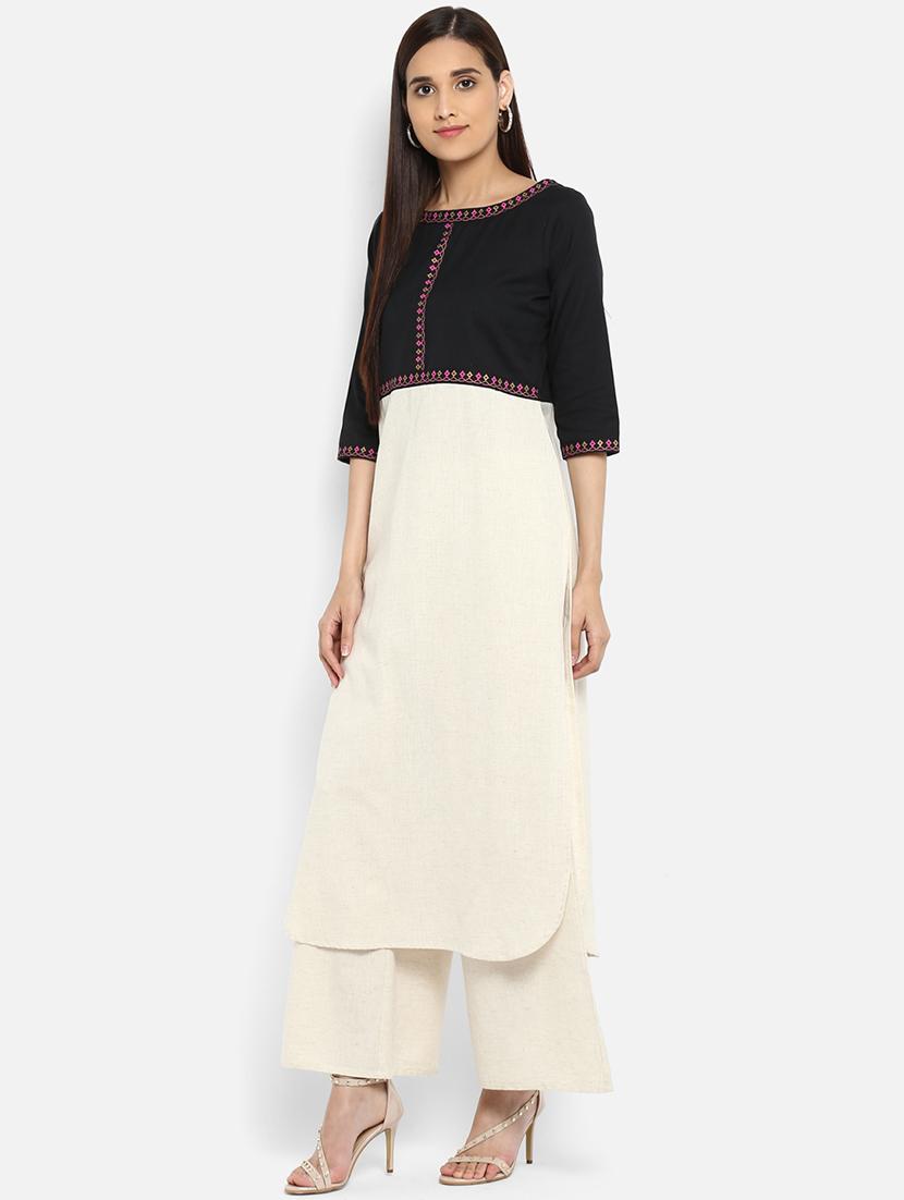 Color block straight kurta - 15737032 - Zoom Image - 2