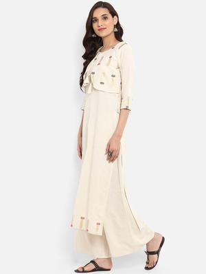 Foil print straight kurta - 15737035 - Standard Image - 2