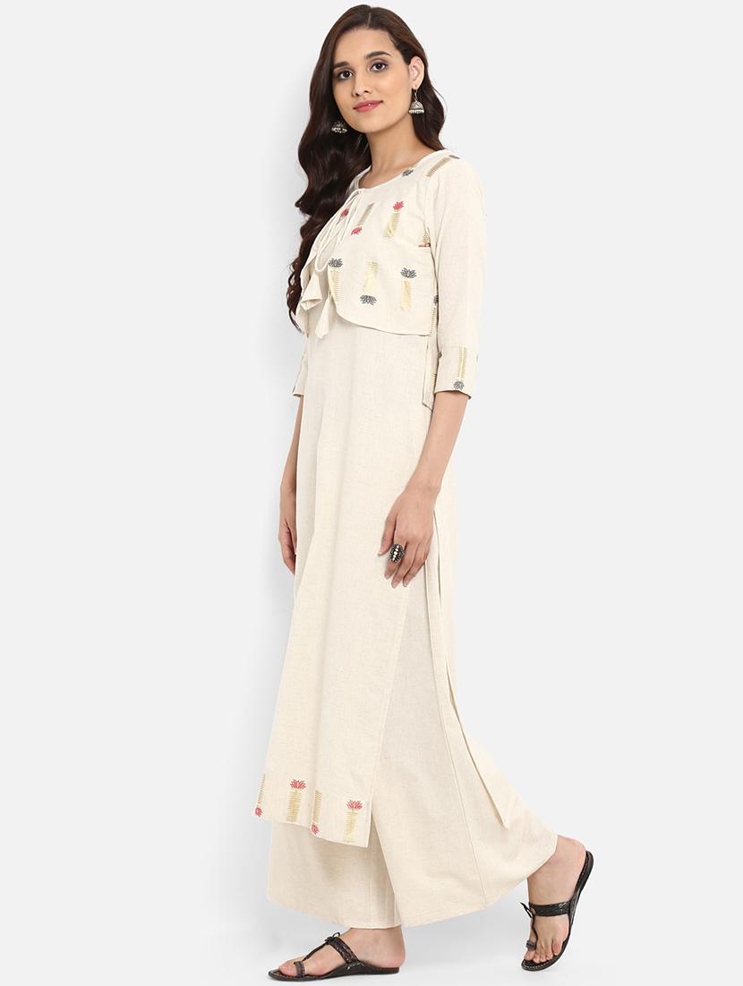 Foil print straight kurta - 15737035 - Zoom Image - 2