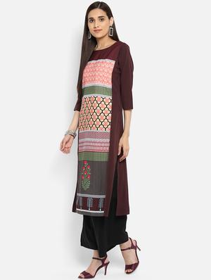 Printed straight kurta - 15737042 - Standard Image - 2
