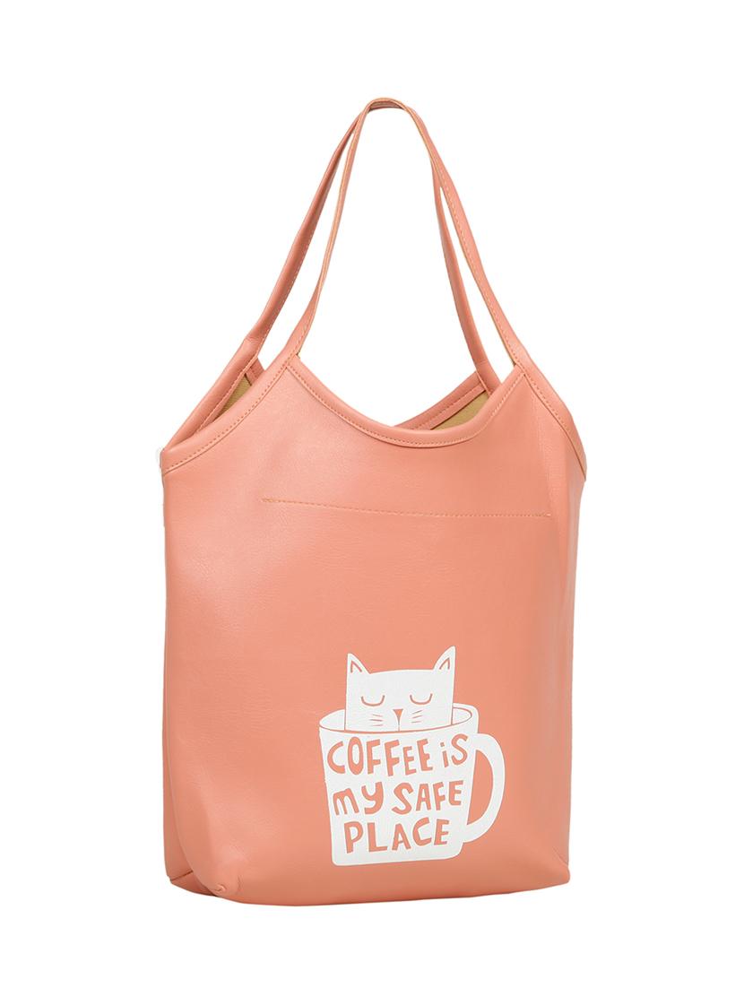 pink leatherette (pu) regular tote - 15737051 - Zoom Image - 5