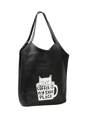 black leatherette (pu) regular tote - 15737053 - Standard Image - 5