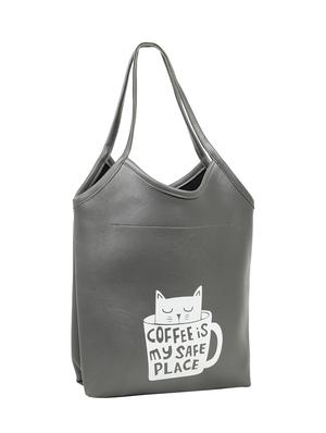 grey leatherette (pu) regular tote - 15737054 - Standard Image - 5