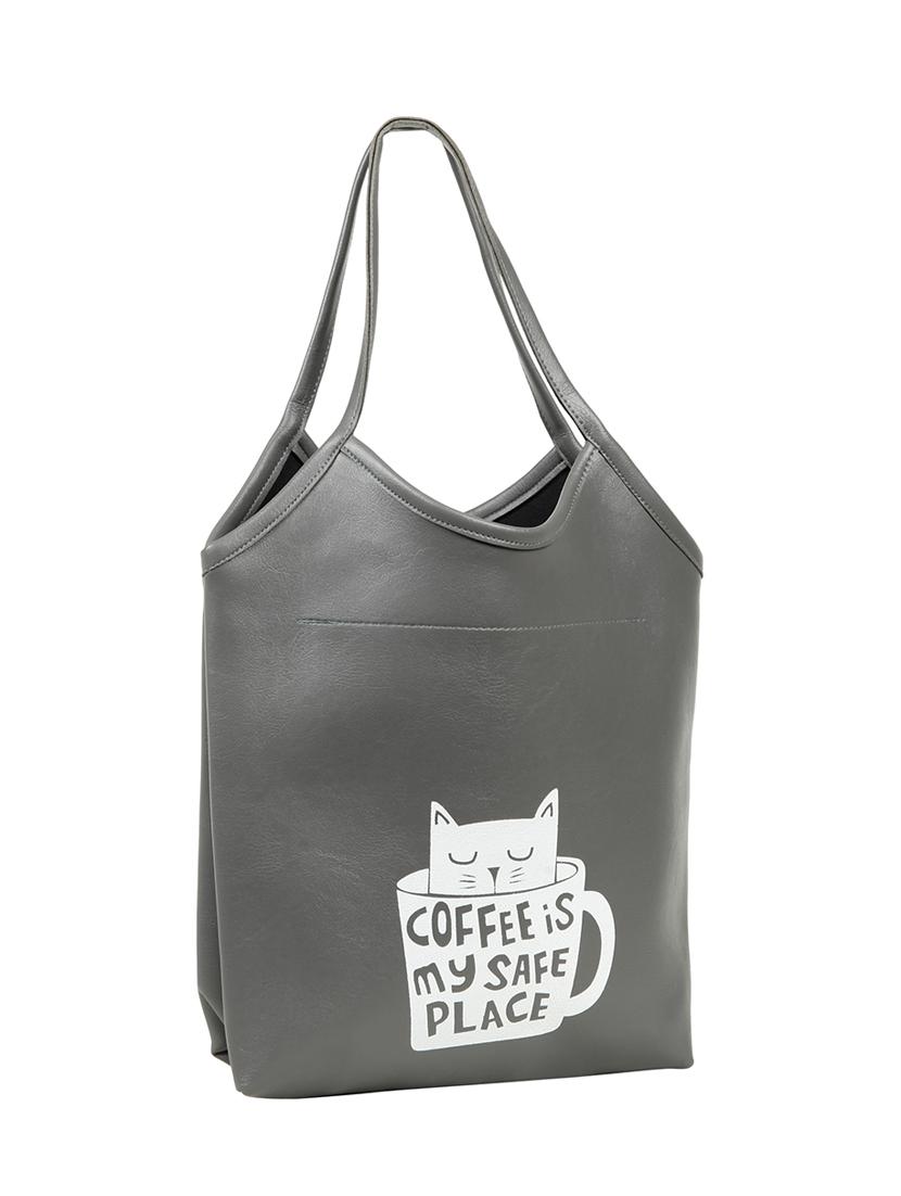 grey leatherette (pu) regular tote - 15737054 - Zoom Image - 5