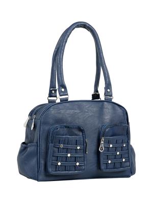 blue leatherette (pu) regular handbag - 15737057 - Standard Image - 5