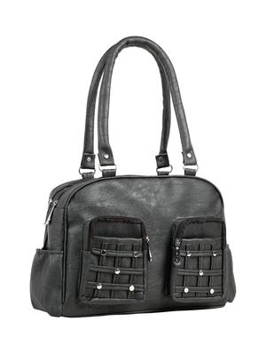 black leatherette (pu) regular handbag - 15737059 - Standard Image - 5
