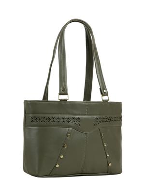 green leatherette (pu) regular handbag - 15737061 - Standard Image - 5