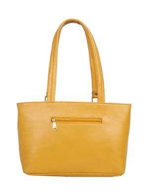 yellow leatherette (pu) regular handbag - 15737063 - Standard Image - 2