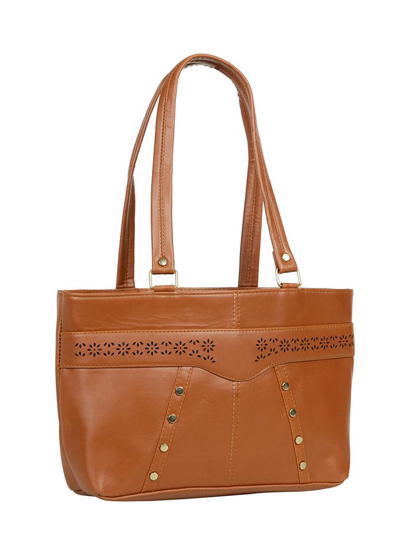 brown leatherette (pu) regular handbag - 15737064 - Zoom Image - 5