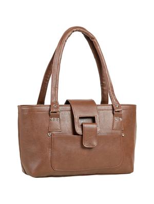 tan leatherette (pu) regular handbag - 15737067 - Standard Image - 5