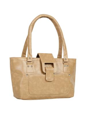 beige leatherette (pu) regular handbag - 15737068 - Standard Image - 5