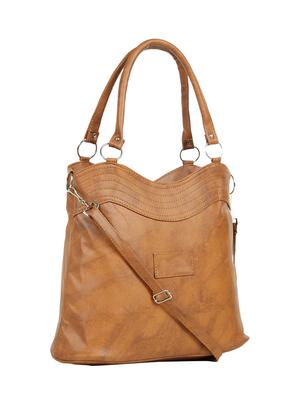 tan leatherette (pu) regular handbag - 15737070 - Standard Image - 5