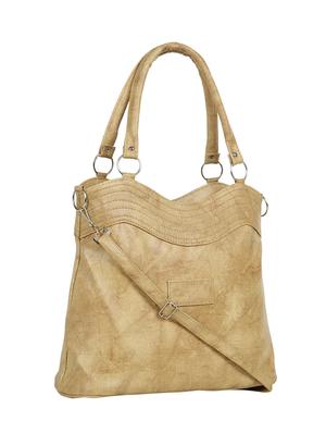 beige leatherette (pu) regular handbag - 15737071 - Standard Image - 5