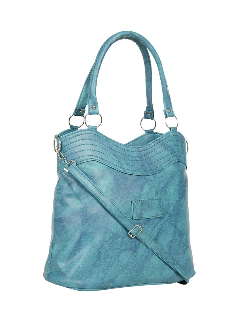 blue leatherette (pu) regular handbag - 15737074 - Zoom Image - 5