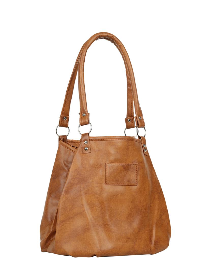 tan leatherette (pu) regular handbag - 15737076 - Zoom Image - 5