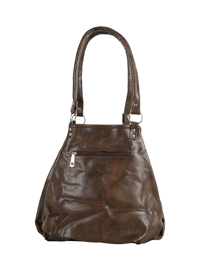 brown leatherette (pu) regular handbag - 15737081 - Zoom Image - 5
