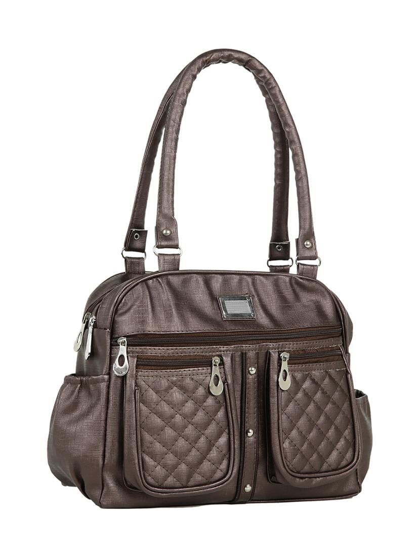 brown leatherette (pu) regular handbag - 15737085 - Zoom Image - 5