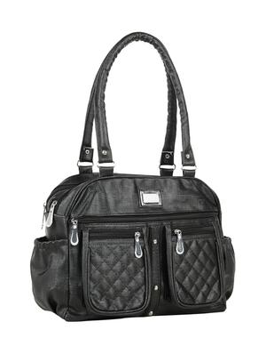 black leatherette (pu) regular handbag - 15737086 - Standard Image - 5