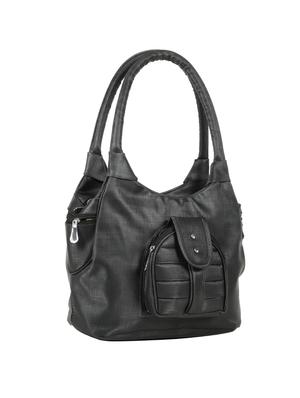 black leatherette (pu) regular handbag - 15737091 - Standard Image - 5