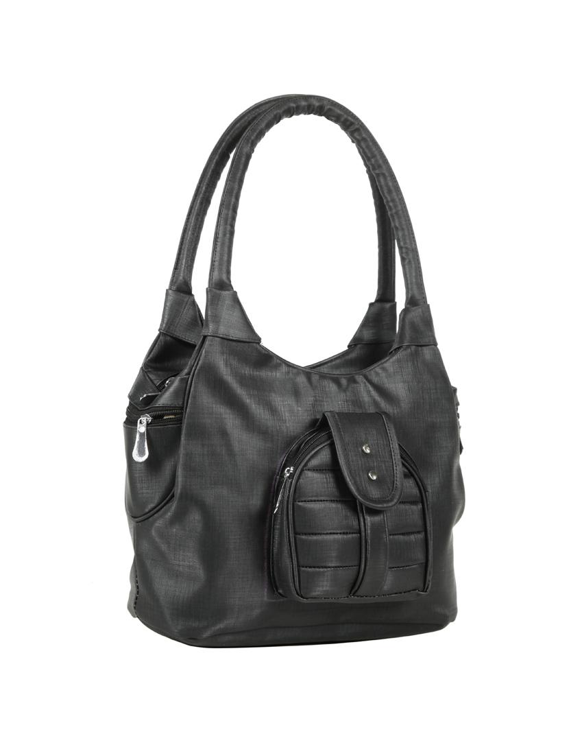 black leatherette (pu) regular handbag - 15737091 - Zoom Image - 5