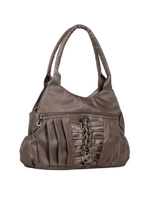 brown leatherette (pu) regular handbag - 15737095 - Standard Image - 5