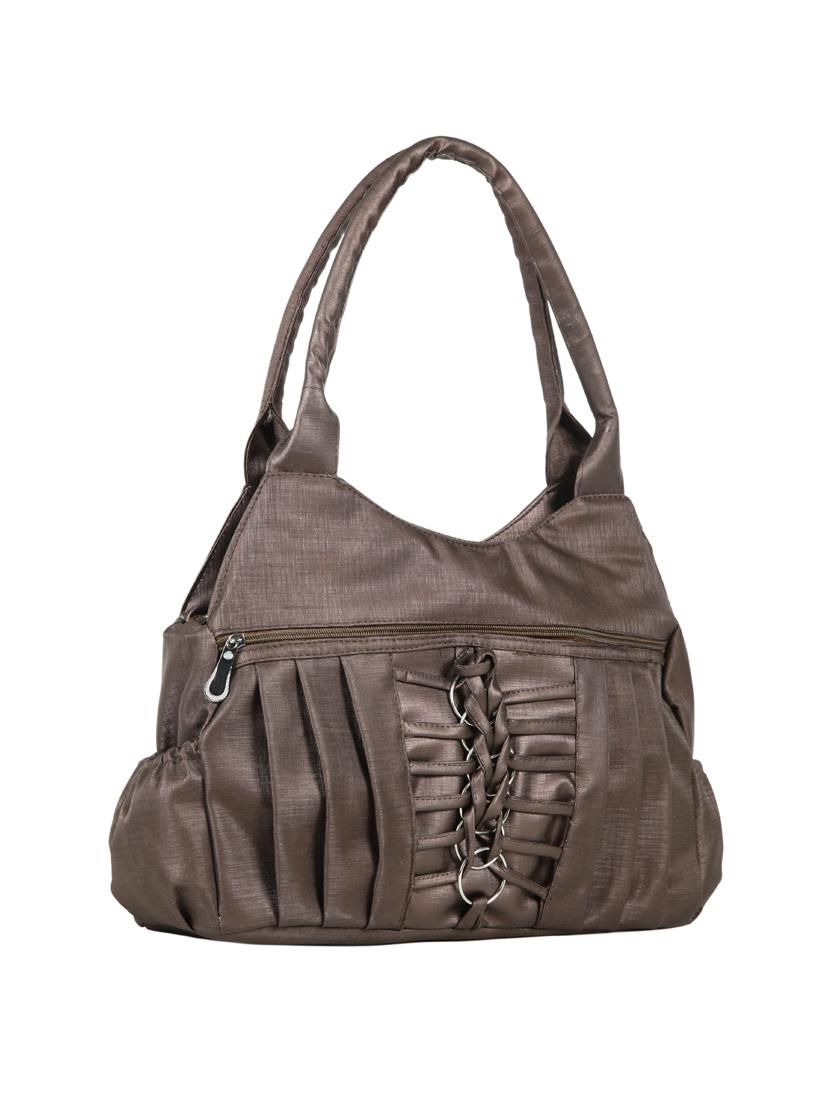 brown leatherette (pu) regular handbag - 15737095 - Zoom Image - 5