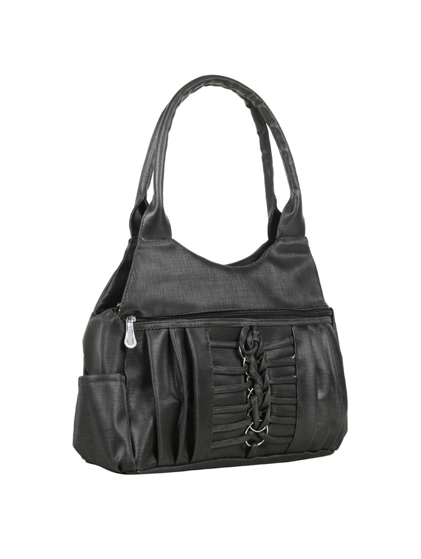 black leatherette (pu) regular handbag - 15737096 - Zoom Image - 5