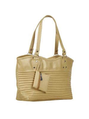gold leatherette (pu) regular handbag - 15737101 - Standard Image - 5