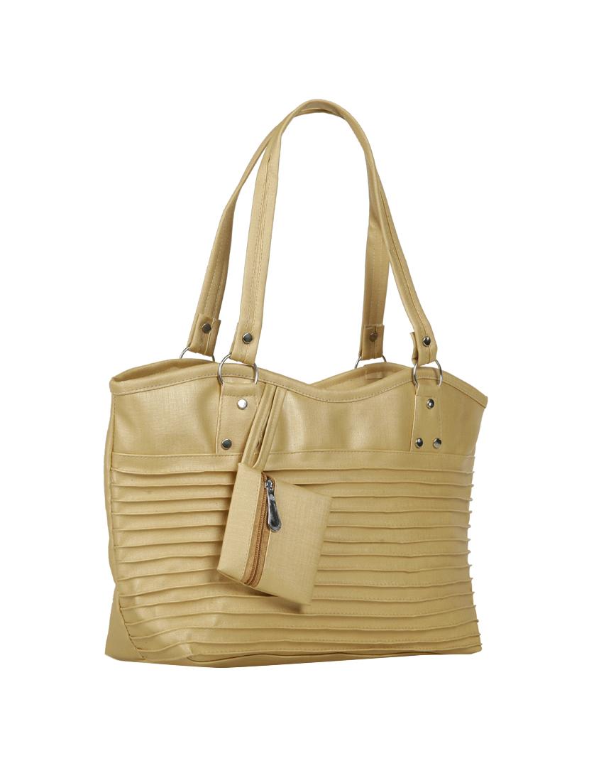 gold leatherette (pu) regular handbag - 15737101 - Zoom Image - 5